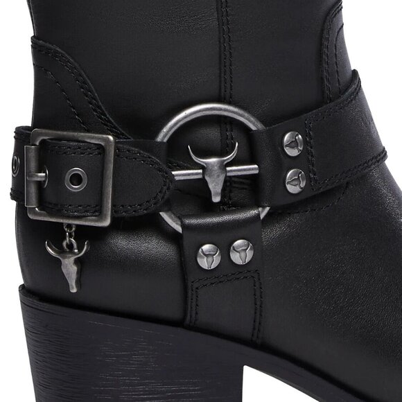 ~SOLD~Dolls Kill Windsor Smith Hooked Leather Cowboy Buckle Stud Tall Boots 9 - Picture 3 of 8